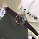  Shop Authentic Emporio Armani Quartz Grey Dial Brown Leather Strap Watch For Women - AR11172 - Luxxuri
