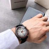  Shop Authentic Emporio Armani Chronograph Quartz Grey Dial Black Leather Strap Watch For Men - AR11174 - Luxxuri