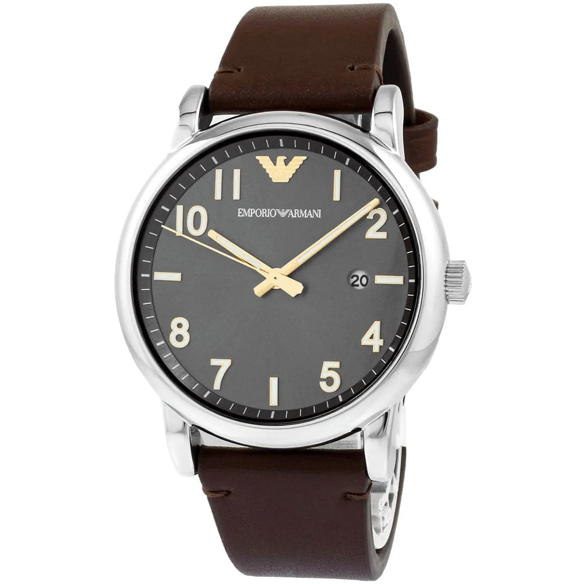  Shop Authentic Emporio Armani Luigi Quartz Grey Dial Brown Leather Strap Watch For Men - AR11175 - Luxxuri