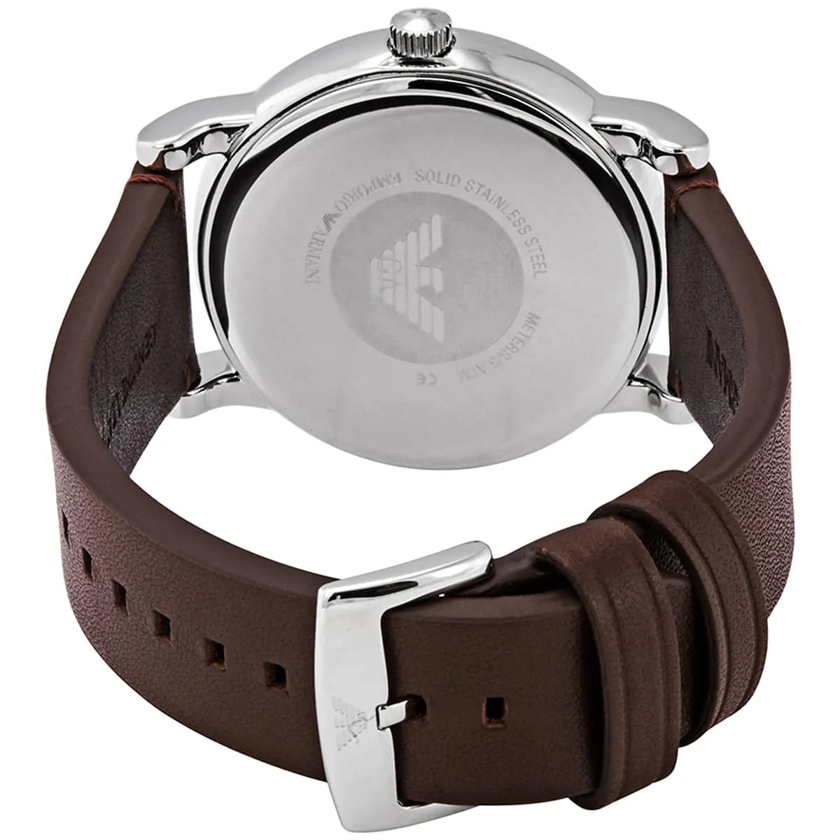  Shop Authentic Emporio Armani Luigi Quartz Grey Dial Brown Leather Strap Watch For Men - AR11175 - Luxxuri