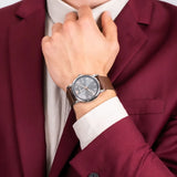  Shop Authentic Emporio Armani Luigi Quartz Grey Dial Brown Leather Strap Watch For Men - AR11175 - Luxxuri