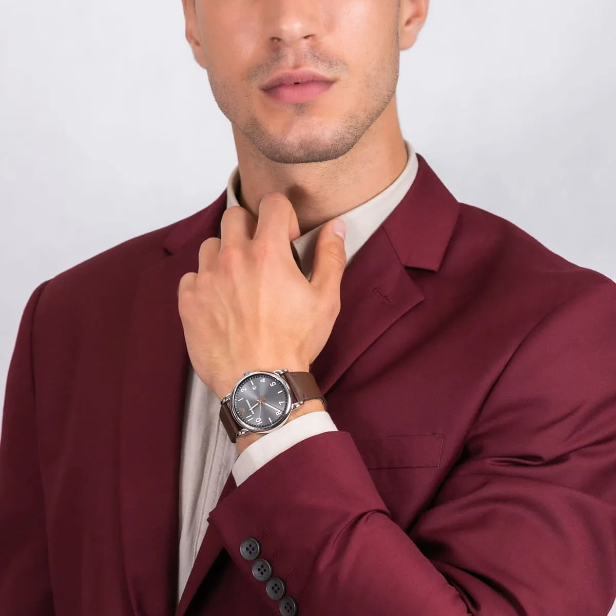  Shop Authentic Emporio Armani Luigi Quartz Grey Dial Brown Leather Strap Watch For Men - AR11175 - Luxxuri