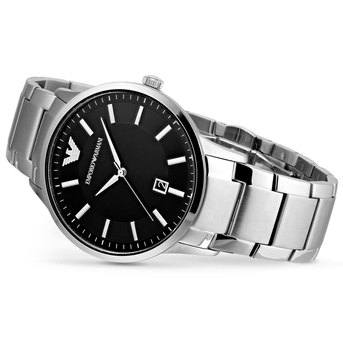  Shop Authentic Emporio Armani Renato Quartz Black Dial Silver Steel Strap Watch For Men - AR11181 - Luxxuri
