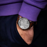  Shop Authentic Emporio Armani Renato Quartz Silver Dial Brown Leather Strap Watch For Men - AR11185 - Luxxuri
