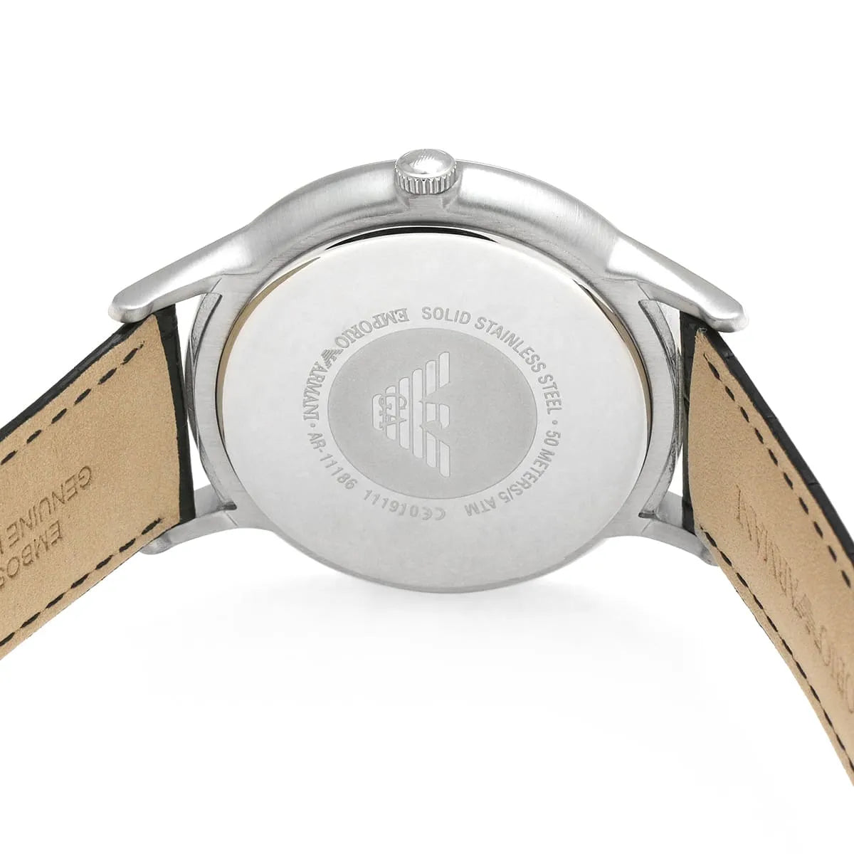  Shop Authentic Emporio Armani Renato Analog Black Dial Black Leather Strap Watch For Men - AR11186 - Luxxuri