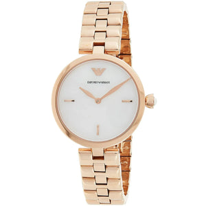  Shop Authentic Emporio Armani Arianna Analog Mother of Pearl Dial Rose Gold Steel Strap Watch For Women - AR11196 - Luxxuri