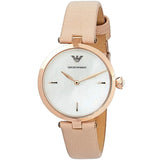  Shop Authentic Emporio Armani Arianna Mother of Pearl Dial Pink Leather Strap Watch For Women - AR11199 - Luxxuri