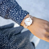  Shop Authentic Emporio Armani Arianna Mother of Pearl Dial Pink Leather Strap Watch For Women - AR11199 - Luxxuri