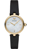  Shop Authentic Emporio Armani Arianna Analog Silver Dial Black Leather Strap Watch For Women - AR11200 - Luxxuri