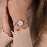  Shop Authentic Emporio Armani Gianni T-Bar Mother of Pearl Dial Rose Gold Steel Strap Watch For Women - AR11203 - Luxxuri