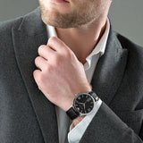  Shop Authentic Emporio Armani Giovanni Analog Black Dial Black Leather Strap Watch For Men - AR11210 - Luxxuri