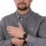  Shop Authentic Emporio Armani Giovanni Analog Black Dial Black Leather Strap Watch For Men - AR11210 - Luxxuri