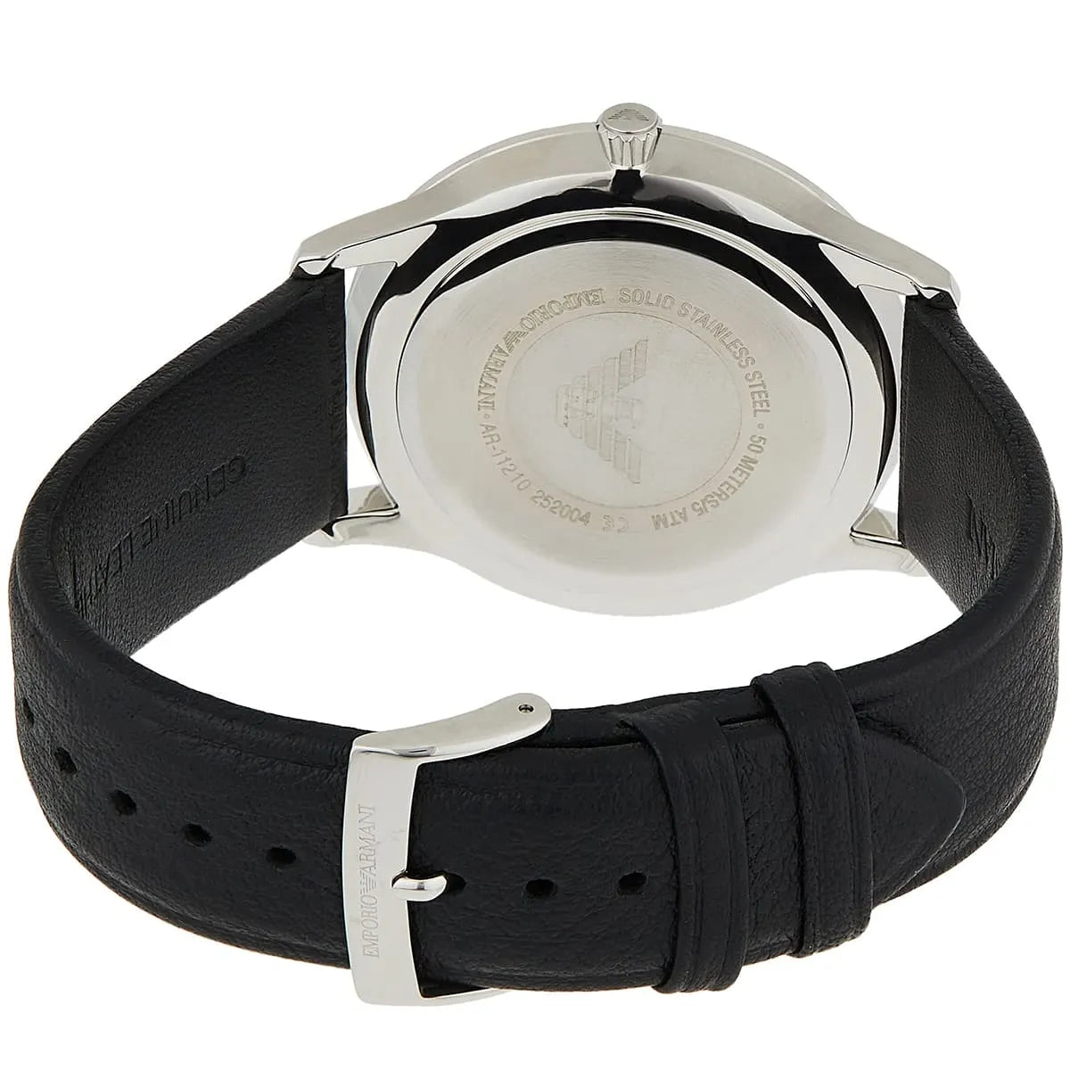  Shop Authentic Emporio Armani Giovanni Analog Black Dial Black Leather Strap Watch For Men - AR11210 - Luxxuri