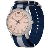  Shop Authentic Emporio Armani Luigi Analog Beige Dial Two Tone NATO Strap Watch For Men - AR11212 - Luxxuri