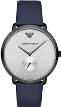  Shop Authentic Emporio Armani Modern Slim Analog Silver Dial Blue Leather Strap Watch For Men - AR11214 - Luxxuri