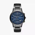  Shop Authentic Emporio Armani Renato Chronograph Quartz Blue Dial Black Steel Strap Watch For Men - AR11215 - Luxxuri