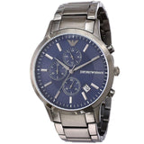  Shop Authentic Emporio Armani Renato Chronograph Blue Dial Grey Steel Strap Watch For Men - A11215 - Luxxuri