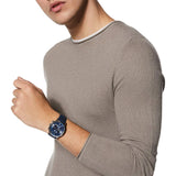  Shop Authentic Emporio Armani Renato Chronograph Blue Dial Black Leather Strap Watch For Men - AR11216 - Luxxuri