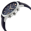  Shop Authentic Emporio Armani Renato Chronograph Blue Dial Black Leather Strap Watch For Men - AR11216 - Luxxuri