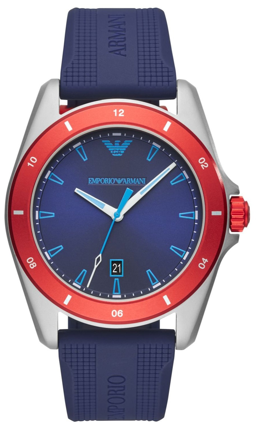  Shop Authentic Emporio Armani Sigma Quartz Blue Dial Blue Silicone Strap Watch For Men - AR11217 - Luxxuri