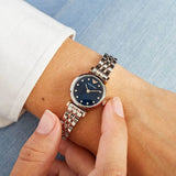  Shop Authentic Emporio Armani Gianni T Bar Quartz Blue Dial Two Tone Steel Strap Watch For Women - AR11222 - Luxxuri