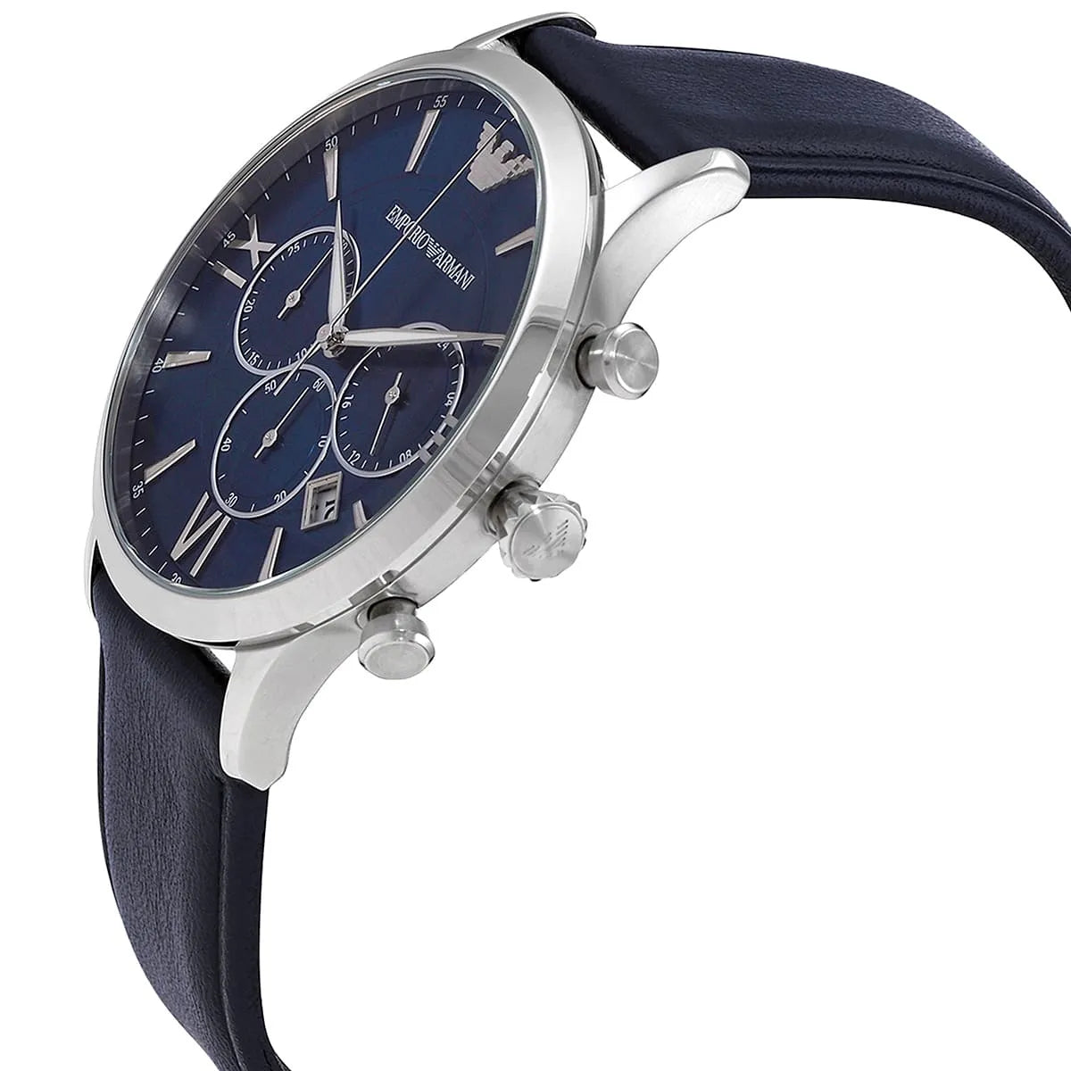  Shop Authentic Emporio Armani Giovanni T Bar Chronograph Quartz Blue Dial Blue Leather Strap Watch For Men - AR11226 - Luxxuri