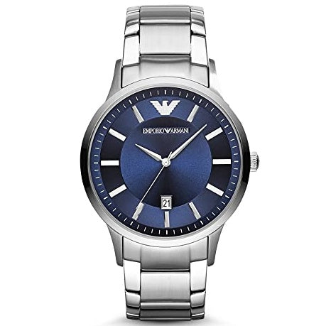 Shop Authentic Emporio Armani Giovanni Quartz Blue Dial Silver Steel Strap Watch For Men - AR11227 - Luxxuri