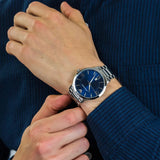  Shop Authentic Emporio Armani Giovanni Quartz Blue Dial Silver Steel Strap Watch For Men - AR11227 - Luxxuri