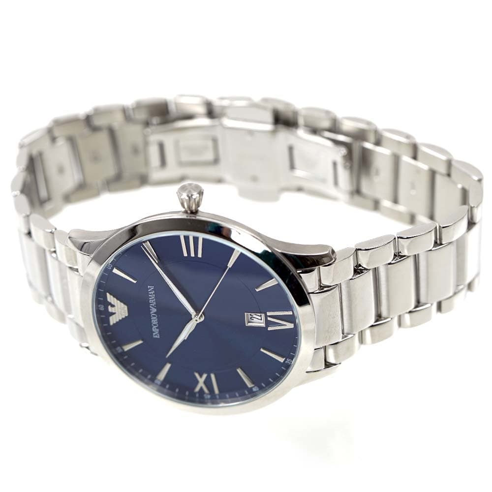  Shop Authentic Emporio Armani Giovanni Quartz Blue Dial Silver Steel Strap Watch For Men - AR11227 - Luxxuri