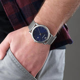  Shop Authentic Emporio Armani Luigi Quartz Blue Dial Silver Mesh Bracelet Watch For Men - AR11230 - Luxxuri