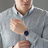  Shop Authentic Emporio Armani Luigi Quartz Blue Dial Silver Mesh Bracelet Watch For Men - AR11230 - Luxxuri