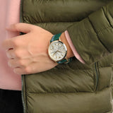  Shop Authentic Emporio Armani Renato Chronograph Silver Dial Green Leather Strap Watch For Men - AR11233 - Luxxuri