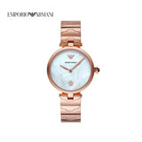  Shop Authentic Emporio Armani Arianna White Mother of Pearl Dial Rose Gold Steel Strap Watch For Women - AR11236 - Luxxuri
