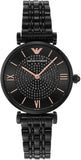  Shop Authentic Emporio Armani Gianni T Bar All Black Diamond Dial Watch For Women - AR11245 - Luxxuri