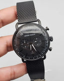  Shop Authentic Emporio Armani Aviator Chronograph Black Dial Black Mesh Bracelet Watch For Men - AR11264 - Luxxuri
