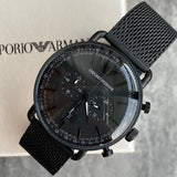  Shop Authentic Emporio Armani Aviator Chronograph Black Dial Black Mesh Bracelet Watch For Men - AR11264 - Luxxuri