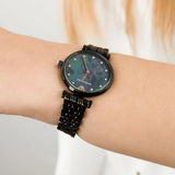  Shop Authentic Emporio Armani Gianni T-Bar Quartz Black Mother of Pearl Dial Black Steel Strap Watch For Women - AR11268 - Luxxuri