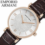  Shop Authentic Emporio Armani Gianni T-Bar Silver Dial Brown Leather Strap Watch For Women - AR11269 - Luxxuri
