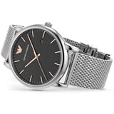  Shop Authentic Emporio Armani Luigi Analog Black Dial Silver Mesh Bracelet Watch For Men - AR11272 - Luxxuri