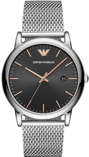  Shop Authentic Emporio Armani Luigi Analog Black Dial Silver Mesh Bracelet Watch For Men - AR11272 - Luxxuri