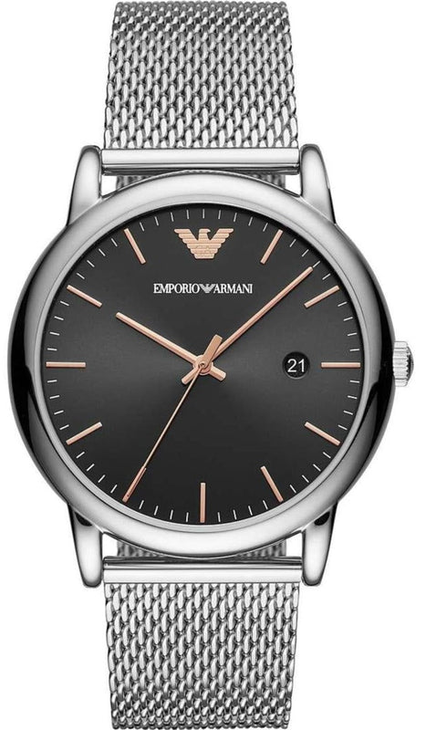  Shop Authentic Emporio Armani Luigi Analog Black Dial Silver Mesh Bracelet Watch For Men - AR11272 - Luxxuri