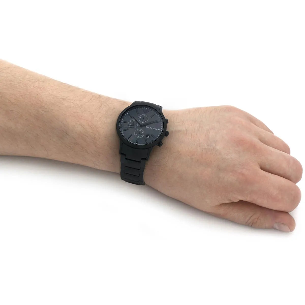  Shop Authentic Emporio Armani Renato Chronograph Mother of Pearl Black Dial Black Steel Strap Watch For Men - AR11275 - Luxxuri