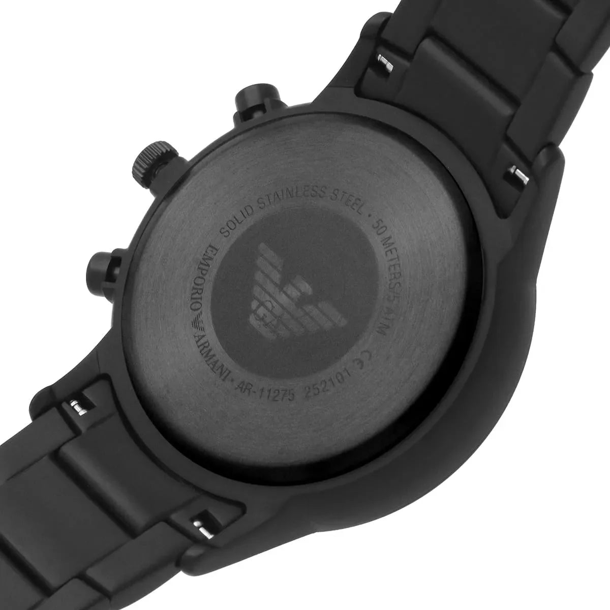  Shop Authentic Emporio Armani Renato Chronograph Mother of Pearl Black Dial Black Steel Strap Watch For Men - AR11275 - Luxxuri