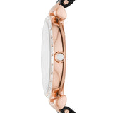  Shop Authentic Emporio Armani Gianni T-Bar Mother of Pearl Dial Black Leather Strap Watch For Women - AR11295 - Luxxuri
