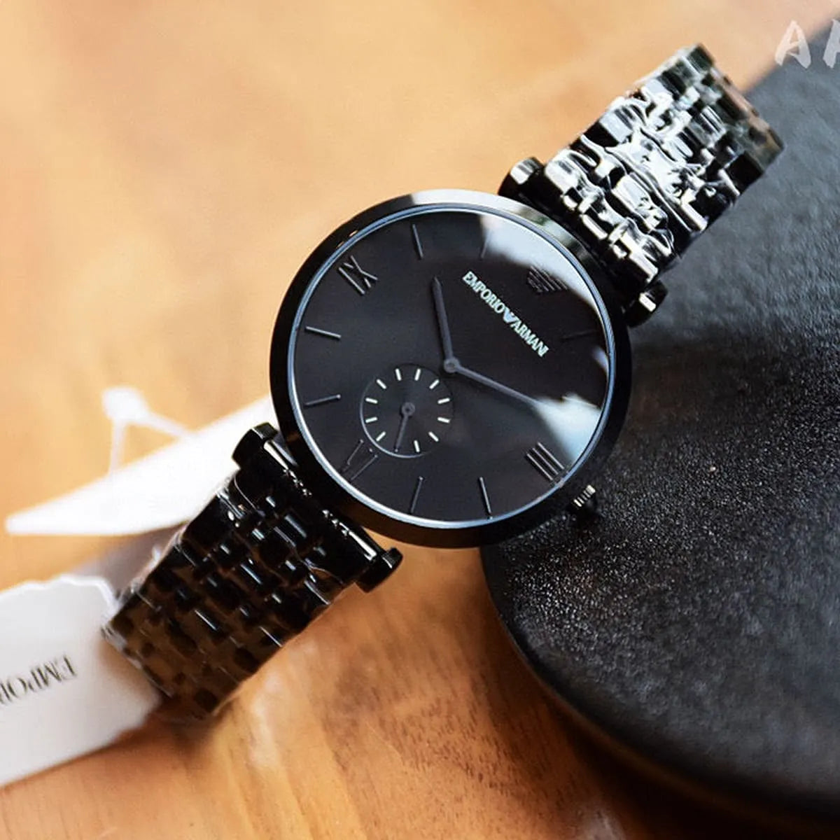  Shop Authentic Emporio Armani Gianni T Bar Analog Black Dial Black Steel Strap Watch For Men - AR11299 - Luxxuri