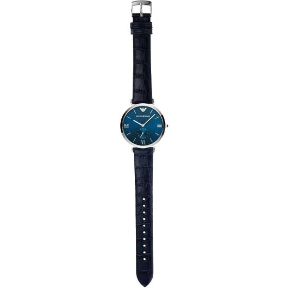  Shop Authentic Emporio Armani Gianni T Bar Quartz Blue Dial Blue Leather Strap Watch For Men - AR11300 - Luxxuri