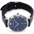  Shop Authentic Emporio Armani Gianni T Bar Quartz Blue Dial Blue Leather Strap Watch For Men - AR11300 - Luxxuri
