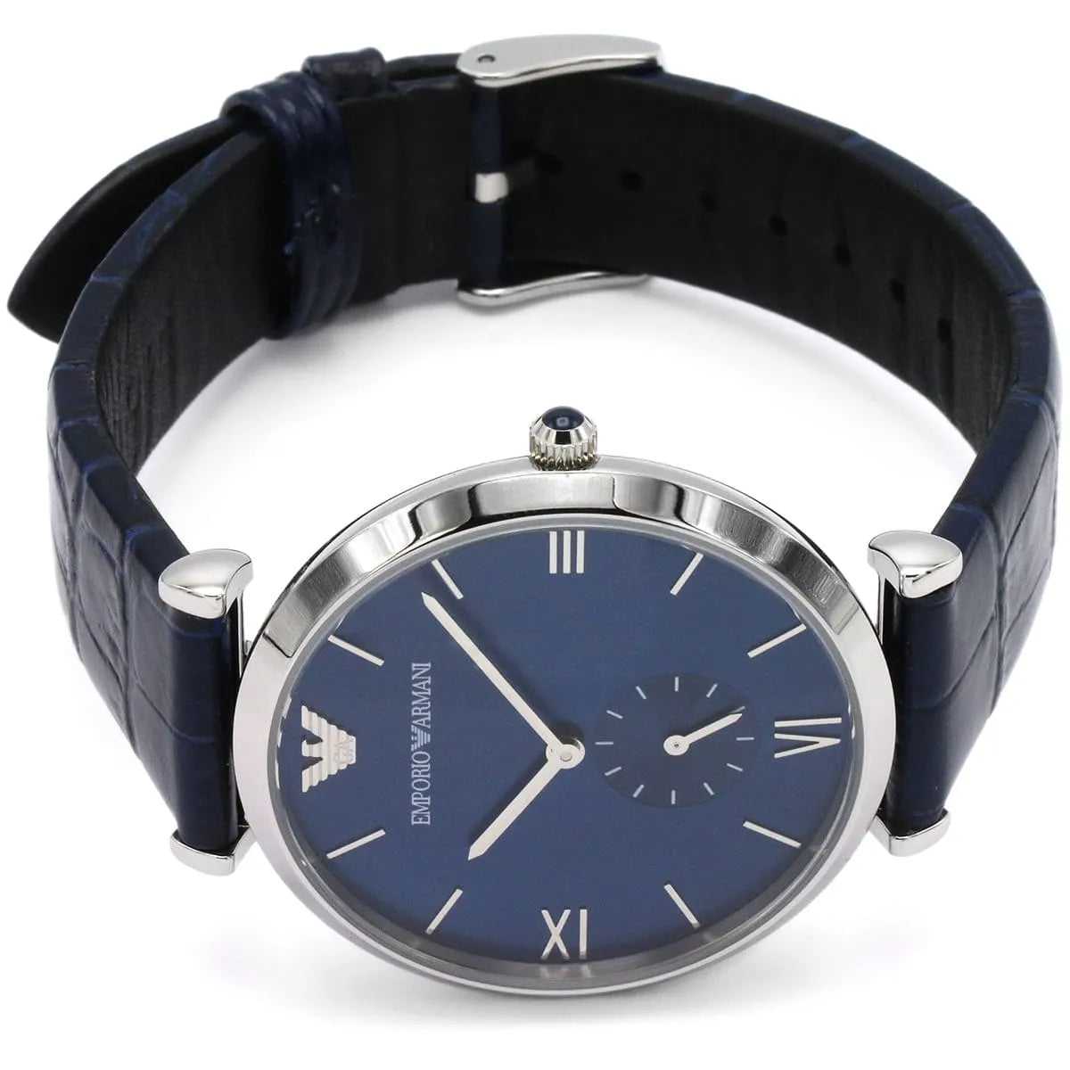  Shop Authentic Emporio Armani Gianni T Bar Quartz Blue Dial Blue Leather Strap Watch For Men - AR11300 - Luxxuri