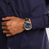  Shop Authentic Emporio Armani Mario Chronograph Blue Dial Silver Steel Strap Watch For Men - AR11306 - Luxxuri