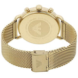  Shop Authentic Emporio Armani Aviator Chronograph Quartz Beige Dial Gold Mesh Bracelet Watch For Men - AR11315 - Luxxuri
